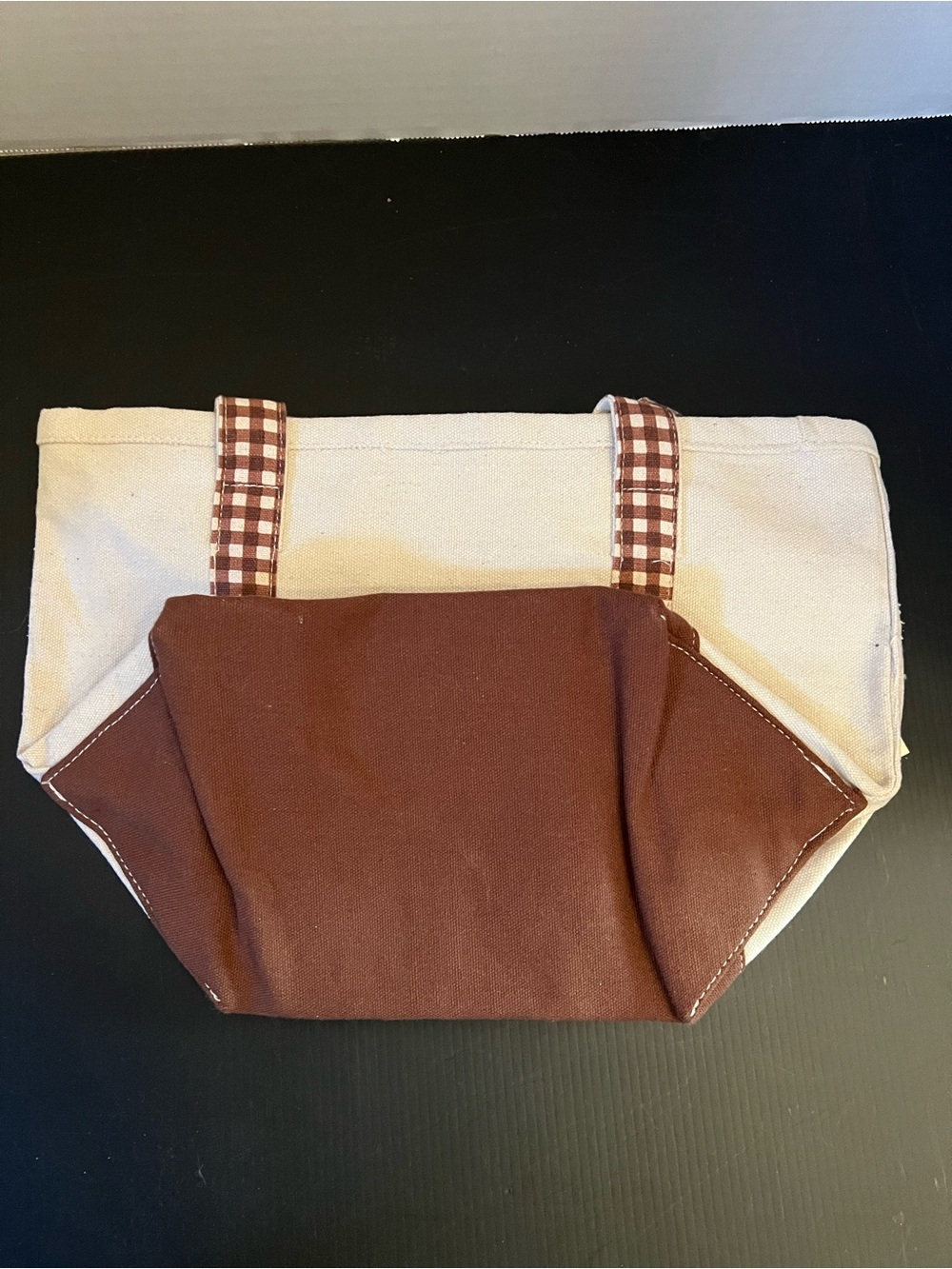 Beaded Dachshund Canvas Tote Bag - Beige and Brown - Picture 5 of 5